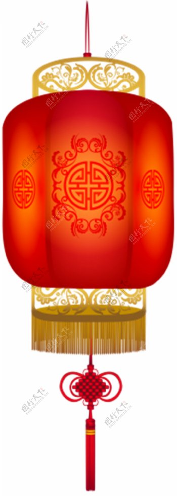 喜庆中式深红色灯笼节日元素