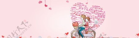 情人节唯美清新花朵节日海报背景