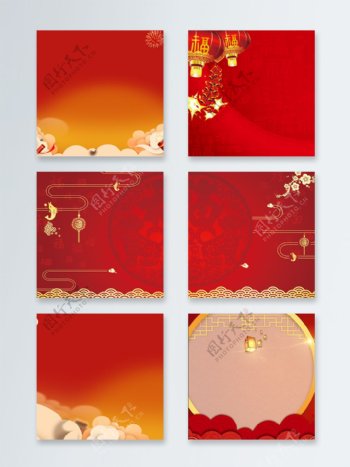 红色新年喜庆主图背景