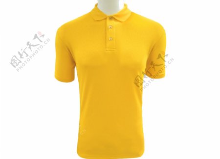 黄色短袖polo衫png元素