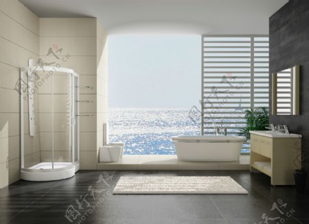海景浴室现代浴室素材
