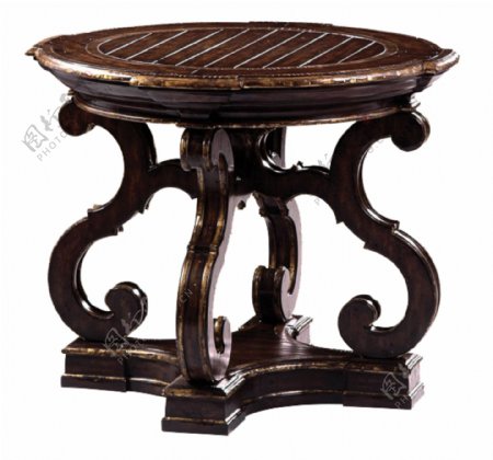 复古雕刻圆形桌子设计