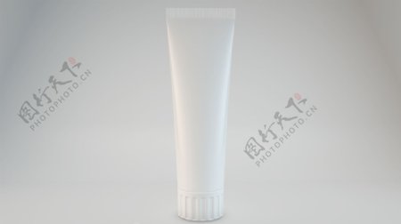 白色拧盖牙膏软管贴图渲染图