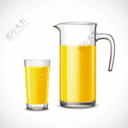 阳光橙汁装饰矢量素材