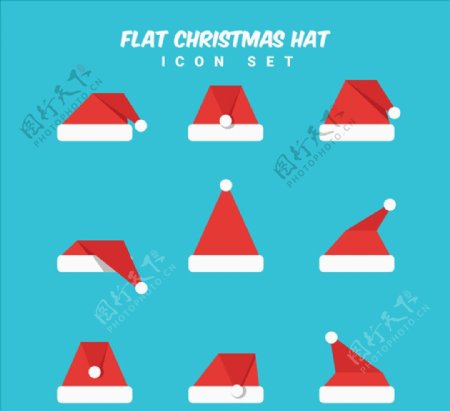 扁平化圣诞帽设计