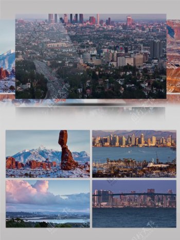 4K美国城市景观自然风光延时摄影