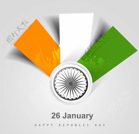现代印度三色旗背景