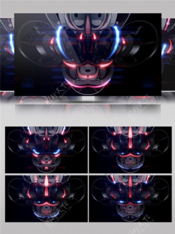 红光机械面具视频素材