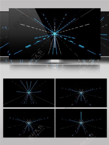 蓝色星束隧道动态视频素材
