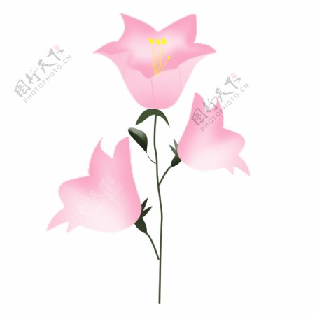 粉色手绘花装饰元素