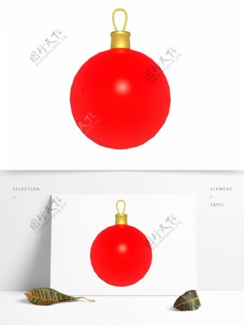圣诞节双十一红色彩球装饰