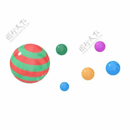 卡通C4D电商装饰彩球