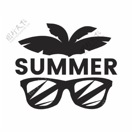 夏天和假日印刷logo模板
