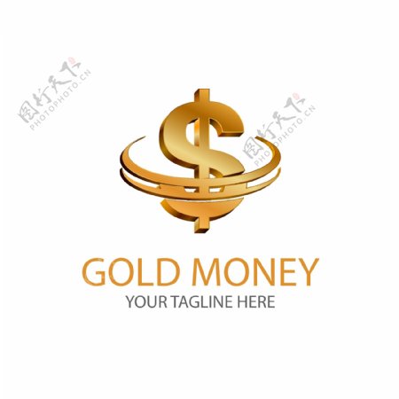 金色金币标志logo模板
