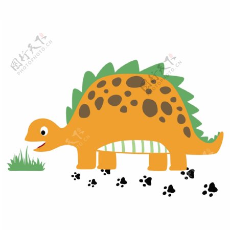 恐龙吃草可爱卡通图集