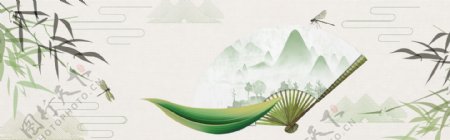 简约传统节日端午节banner背景图