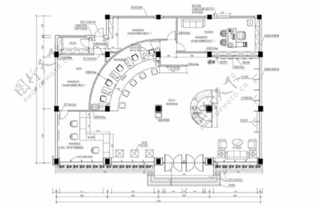 CAD电信营业厅平面功能规划