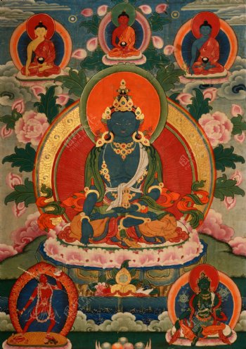 西藏艺术唐卡绿度母观音