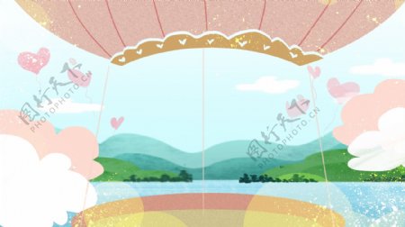 浪漫热气球婚礼背景设计