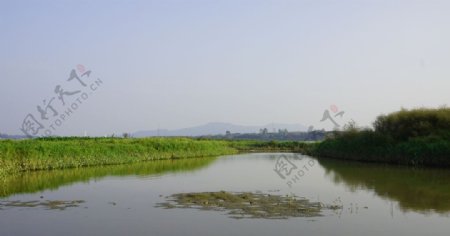 河边池塘农家乡村