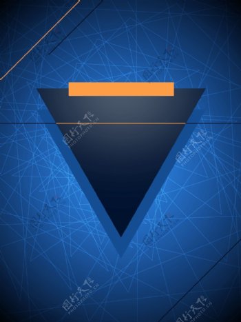 蓝色几何三角形科技背景