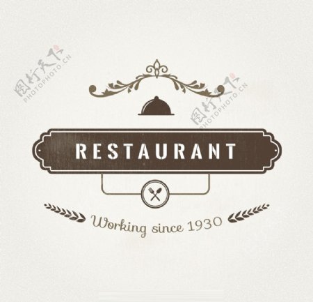 复古餐厅徽章