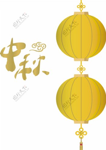 传统灯笼中秋节日灯笼元素