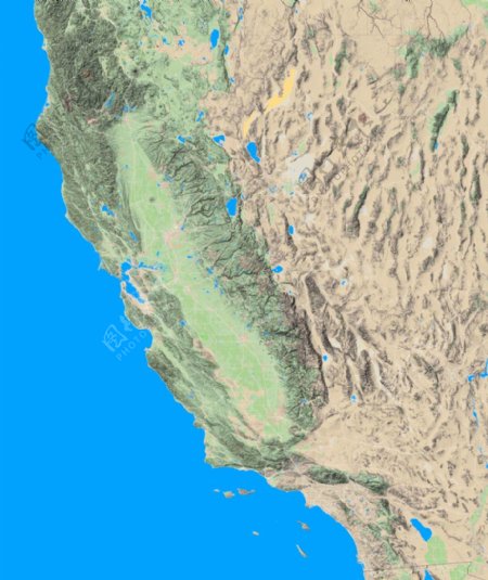 加州地形图