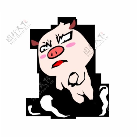 猪年生肖2019可爱小猪奔跑卡通PS素材