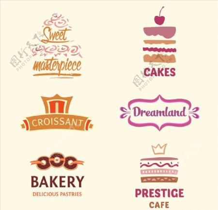 创意面包店标志logo模板