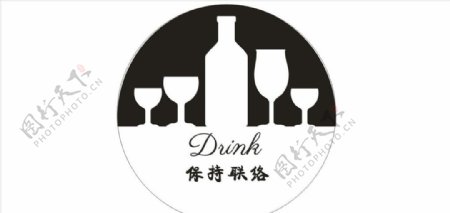 酒瓶酒杯标志