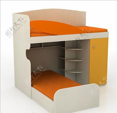 儿童房组合床3D模型