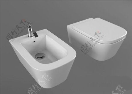 坐便器洗手池模型