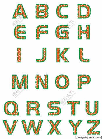 二十六个英文字母创意几何字体套图可商用元素