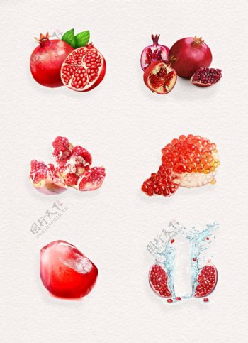 红石榴水果png设计