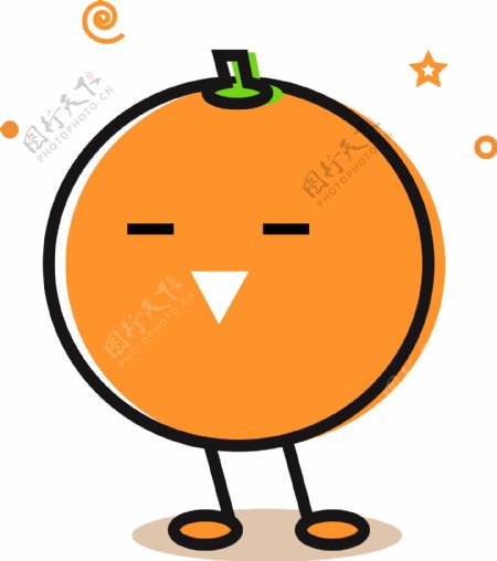 卡通水果可爱橙子形象矢量