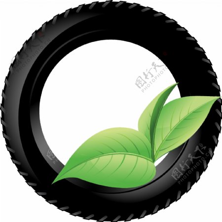 崭新黑色的汽车轮子矢量图