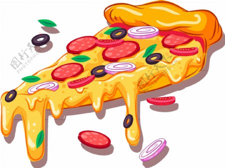 抽象彩色披萨元素