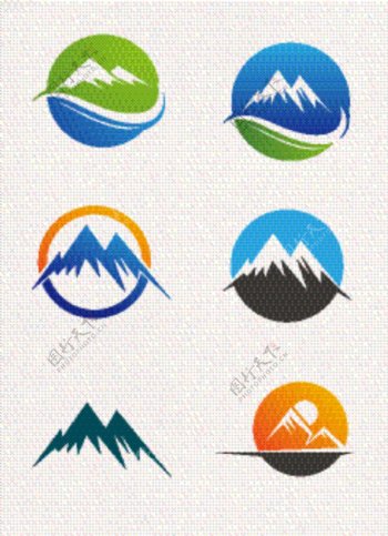 圆形山脉装饰logo