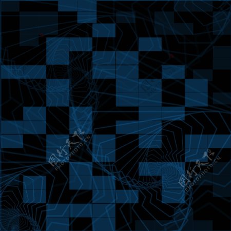 蓝色科幻几何体方块科技底纹素材背景
