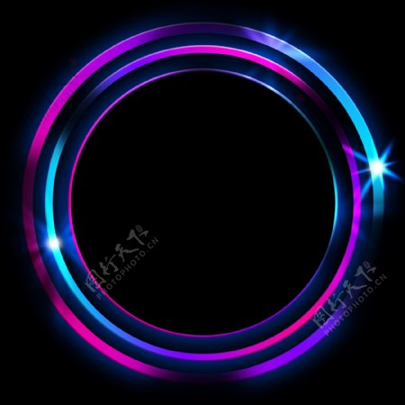 彩色高光光圈圆环光特效光环发光效果