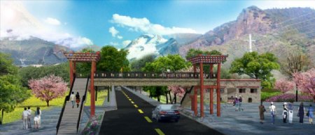 藏式风格天桥