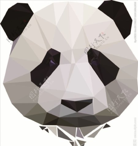大熊猫头像拼图矢量图下载