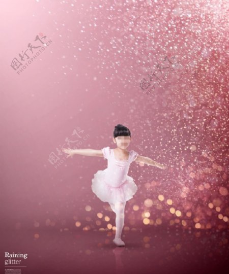 粒子光效儿童芭蕾舞背景素材
