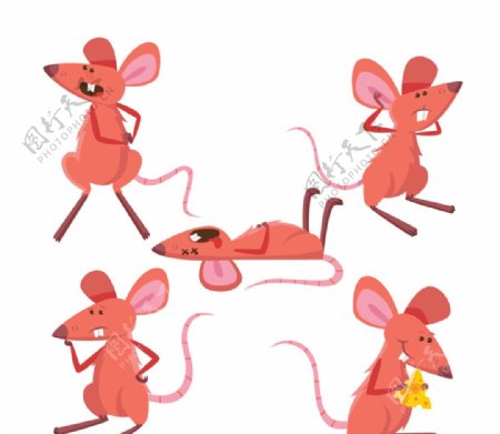 卡通红色老鼠