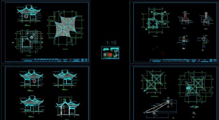 廊子建筑结构详图CAD