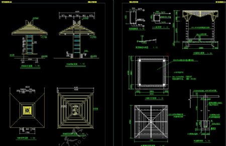 廊子建筑结构详图CAD