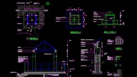 亭子廊子建筑结构详图CAD