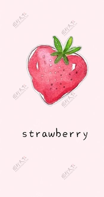 草莓简约海报