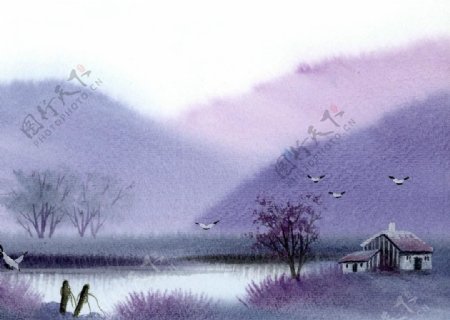 中国风风景照片摄影水墨